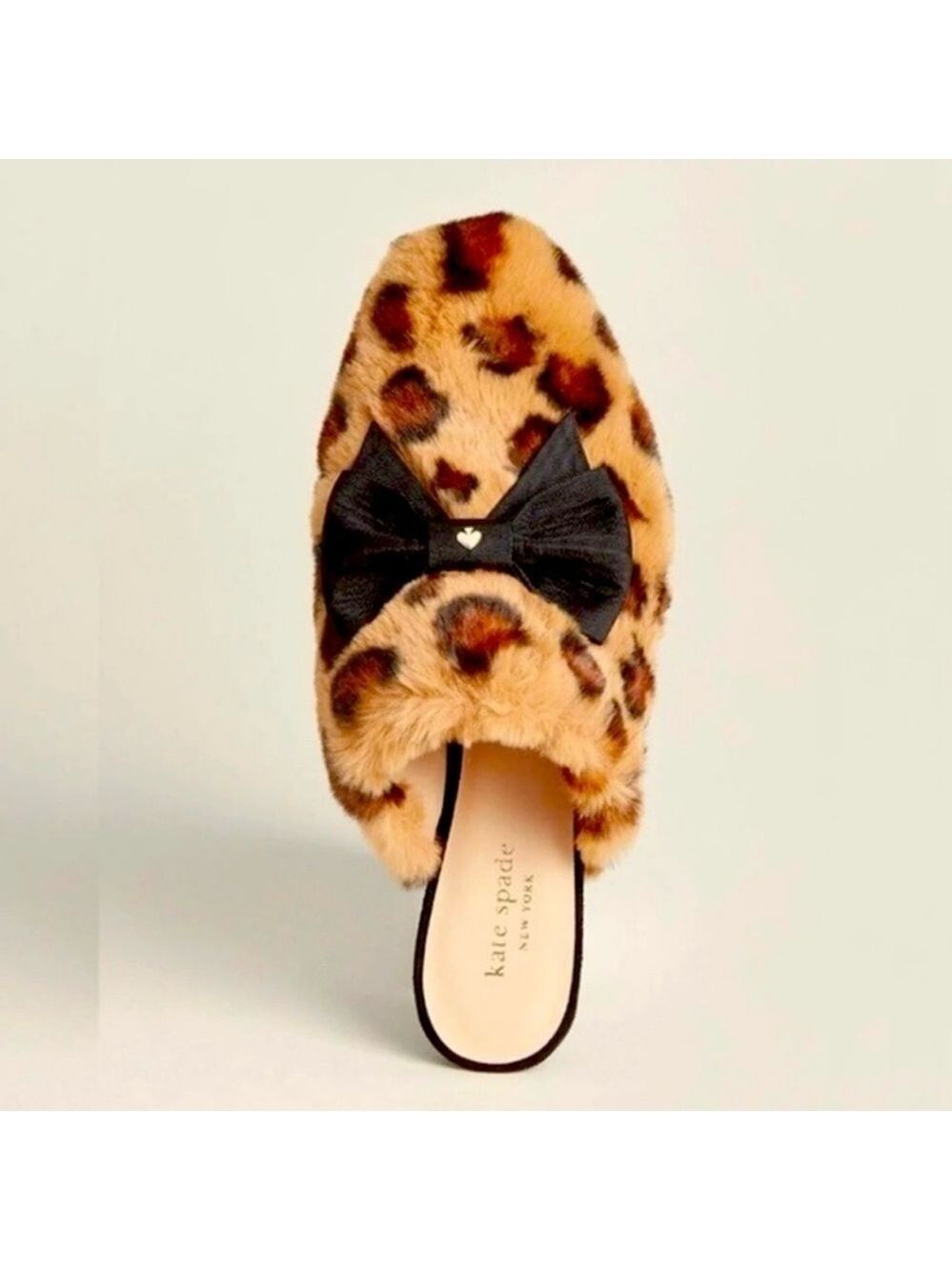 Kate Spade Leopard Faux Fur Slippers Animal Print Mob Wife - Picture 7 of 11